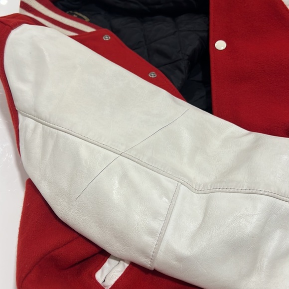 Vintage, VARSITY LETTERMAN JACKET, wool/leather.  Made in the USA - Picture 10 of 13